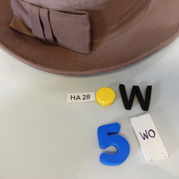 Women Hat Wool Felt Crushable Cloche Designer Brown Medium Henry Pollak Ritz Vtg main image 10